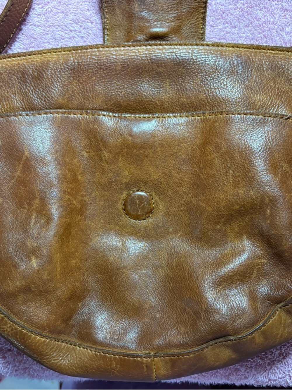 Brown Leather Crossbody Bag with Flap Closure - Picture 3 of 7